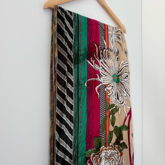 *Stunning* vintage 1920s - 1930s Art Deco jewel tone silk velvet piano shawl - Picture 3 of 4